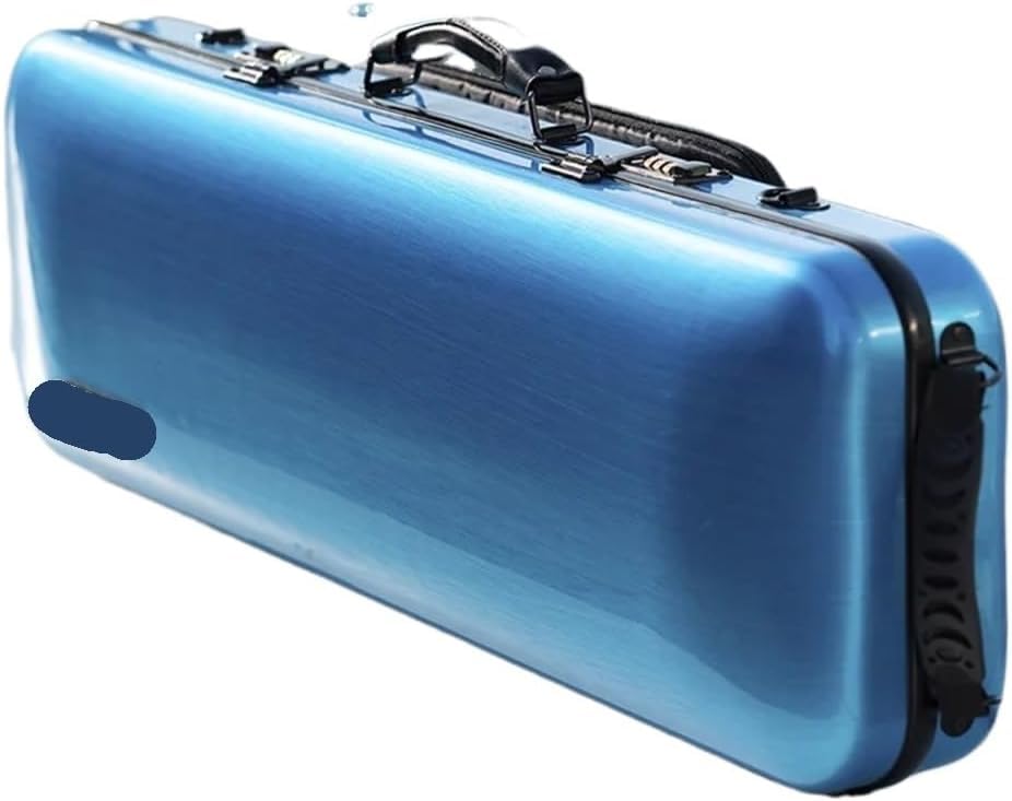 Etui violon haut de gamme en fibre de carbone bleu avec verrouillage sécurisé