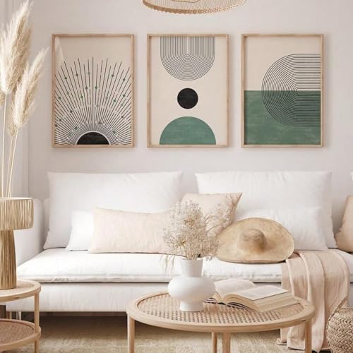 Stampa su tela soluzione per pareti vuote triptyque moderne vert Boho 60x90cm