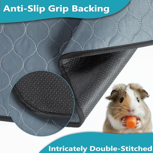 Image of Bunlitent Washable Guinea Pig Cage Liner, 24 x 47 (3 Pack), Waterproof Reusable & Anti Slip Guinea Pig Bedding Fast and Super Absorbent Pee Pad for Small Animals, for Midwest Cage Area