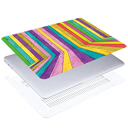 Coque MacBook 12 A1534 rigide aspect bois de grain avec protège-clavier - 4