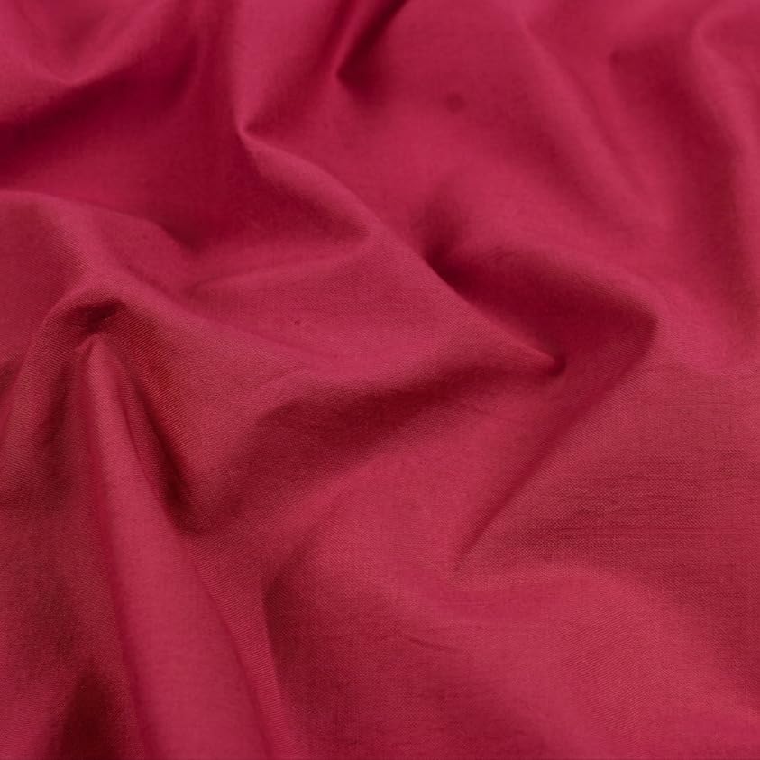 Image of Soimoi Pink Solid 60 * 60's Cotton Cambric Fabric by 2 Yards, 56 Inch Wide Light Weight Material Suitable for Kurtis, Blouses, Kids Clothing, Tunics, Dresses and Summer Apparel