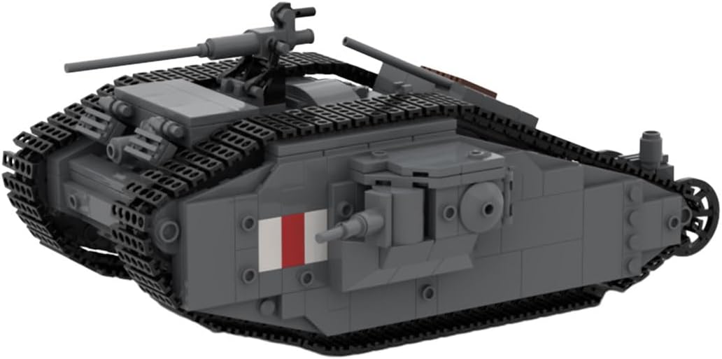 Mark-II Tank Military Building Blocks Set, WWI British Battle Replica, Premium Collectible Model for Desk Display, Historical Military Gift for Enthusiasts & Hobbyists (Dark Gray/748PCS)