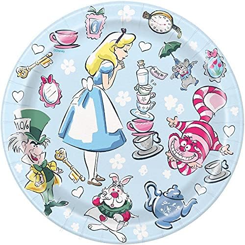 Unique Industries 624440 7 in. Alice in Wonderland Dessert Plate - Pack of 8