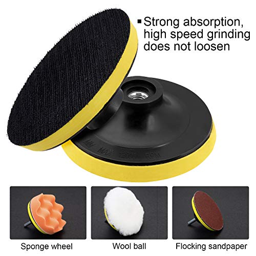 4 Inch(100Mm) Hook And Loop Buffing Pad For Sanding Discs, Rotary Backing Pad With M10 Drill Attachment Adapter And Soft Foam Layer #TOP3