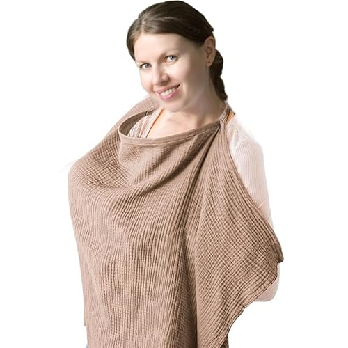 Breastfeeding Cover, Soft Cotton Nursing Cover for Breastfeeding - Lightweight, Breathable Breast...
