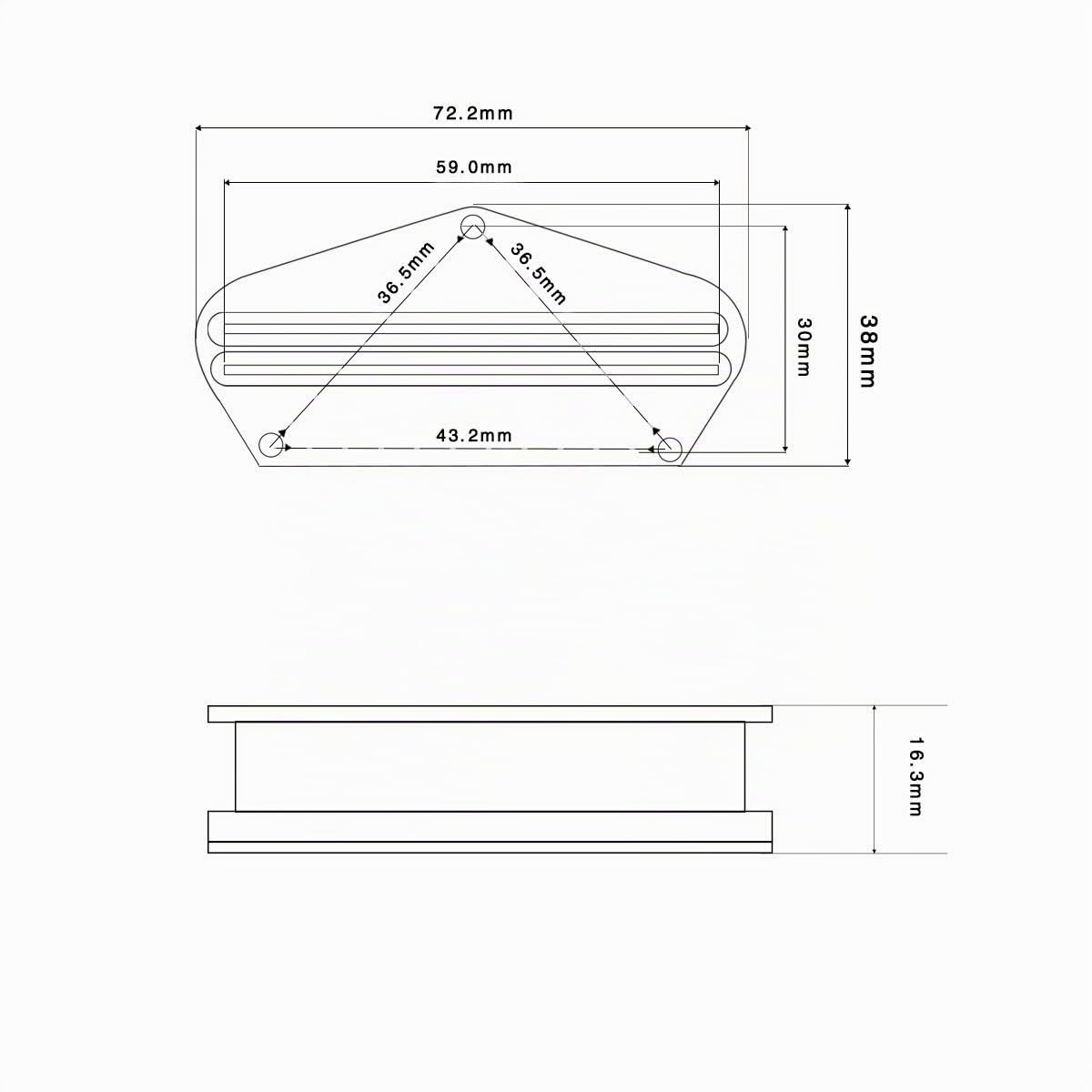 OriPure Pastillas Alnico 5 Hot Rail Humbucker Pastilla de puente TL 12-13K Compatible con TL TE Parte de guitarra