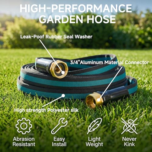 50FT Lightweight Garden Hose – Kink-Resistant, Flexible, High-Pressure Hose for Outdoor Watering, Lawn Care, Garden, and Car Cleaning - Image 4