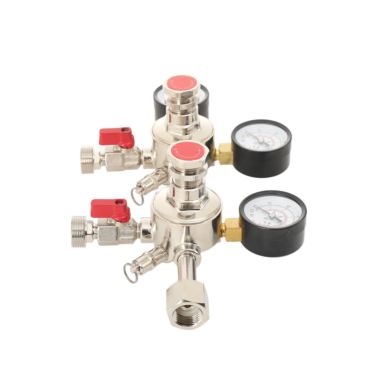 Réducteur de Pression Double CO2 Détendeur Bière Régulateur de Pression CO2 | Réducteur de Pression CO2 de Fût, Double Manomètre pour Distributeurs de Bière, Doppelskala
