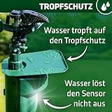 GARDIGO® Wasserstrahl Tiervertreiber I Vogelabwehr, Reiherschreck, Katzenschreck für Garten | PIR-Bewegungsmelder I Reichweite bis zu 10 m I Vogelschreck, Katzenabwehr, Hundeabwehr | Inkl. Batterien