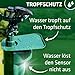 GARDIGO® Wasserstrahl Tiervertreiber I Vogelabwehr, Reiherschreck, Katzenschreck für Garten | PIR-Bewegungsmelder I Reichweite bis zu 10 m I Vogelschreck, Katzenabwehr, Hundeabwehr | Inkl. Batterien