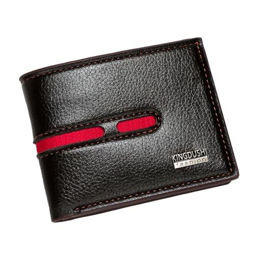 Mens Bifold Wallet Blocking Slim Minimalist Front Pocket - Thin & Stylish with ID Window 14(brown)