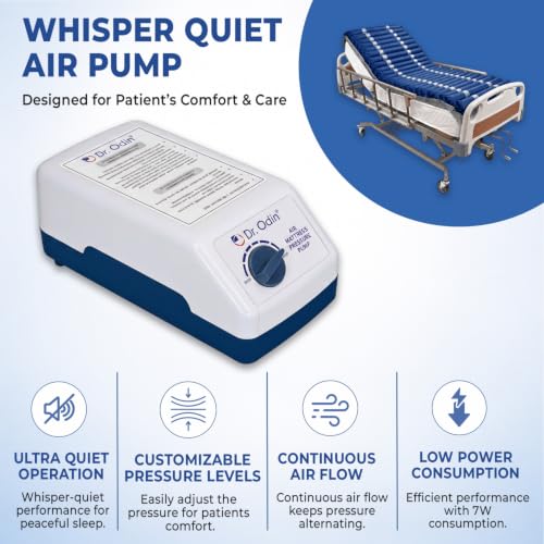 Image of Dr. Odin OAM003 Anti Bedsore Air Mattress Tubular with Quick Inflation, Pressure Adjustment, Ideal for Bedridden Patients, Water Resistant PVC, Nylon PVC Material, 186x80x7.5cm, Small, Made in India