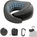 Amazon product image of SZXYX Travel Pillows - 100% Pure Memory Foam Neck Pillow for Airplanes, Comfortable Breathable Cover, 360° Support Stowable Pillows for Sleeping, Car, Airport Travel Essentials, Pigeon Grey