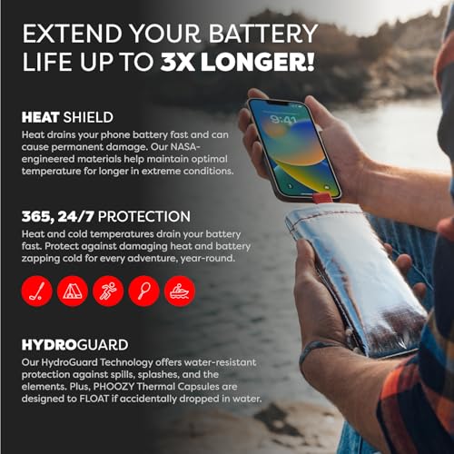 Image of PHOOZY Apollo Thermal Phone Case | Insulated Phone Pouch Extends Battery Life 3X | Heat Resistant Drop Protection | Military Grade Water Resistant | Large | Silver