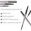 [ 2 Pack]Eyebrow Pencil, Waterproof Eyebrow Makeup with Dual Ends, Professional Brow Enhancing Kit with Eyebrow Brush (Dark Brown #1)