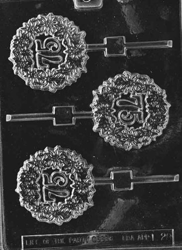 Cybrtrayd Lolly Letters and Numbers Chocolate Candy Mold, 75th