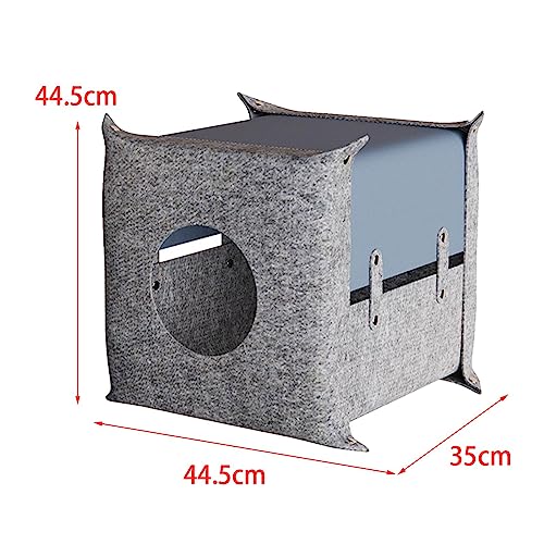 Fenteer Cama dobrável para gatos em feltro para gatos, confortável, cesta de casa, mobília para casa