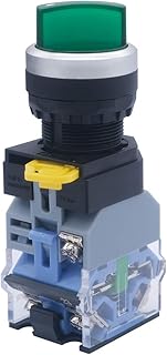 mxuteuk 1 NC 1 NO 2 Position 110V Green Light Latching Rotary Selector Select Switch 440V 10A 22mm Latching, LA38A-11XD/21-G