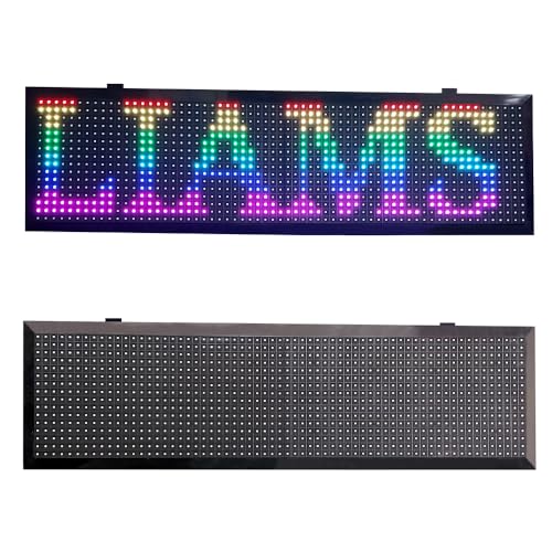 Image of LIAMS P10 RGB LED Scrolling Display Board (8 x 27 Inch), Wi-Fi Enabled | Full Color Programmable Digital Sign Board