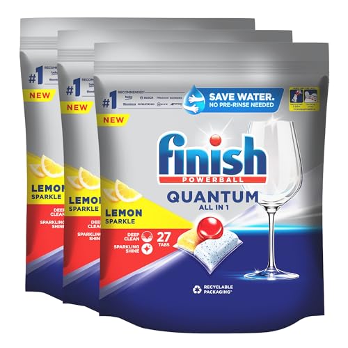 Finish 27 Tablets, Powerball Quantum All in 1 Max Dishwasher Tablets |Best ever Clean & Shine | Worlds #1 Recommended Dishwashing Brand (Pack of 3) (B0CJRC13FJ) Amazon Price History, Amazon Price Tracker