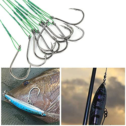 Angelhaken aus Kohlenstoffstahl Salzwasserfisch Widerhaken Stahl Angeln Vorfach Hecht Widerhaken Karpfen Angelhaken… – Bild 3