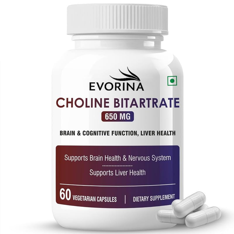 Choline Bitartrate 650mg Supplement | High Purity Grade | Healthy Brain, Liver, Heart, Nervous System & Cognitive Function - 60 Veg Capsules-picture-11