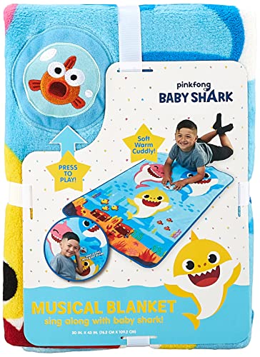 Baby Shark Musical Plush Blanket, Multicolor