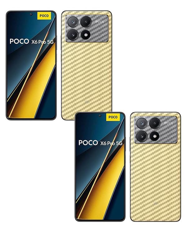 Image of (Pack of 2) Compatible with Skin Sticker /Vinyl wrap /Protective Film Mobile Back Skin Carbon Fiber 3D Transparent by Candeal Mizhan(Only Back) (Xiaomi, Poco X6 Pro 5G)