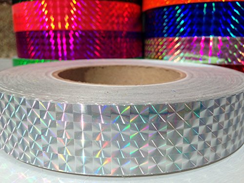 30 ft. roll of 1" Silver Metallic Holographic Hoop Craft Tape