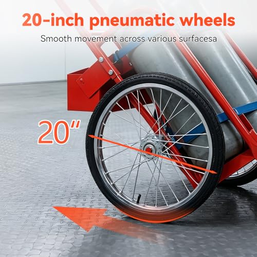 Carretilla para tanques de oxígeno, 47.2 in, ruedas neumáticas miniatura 5
