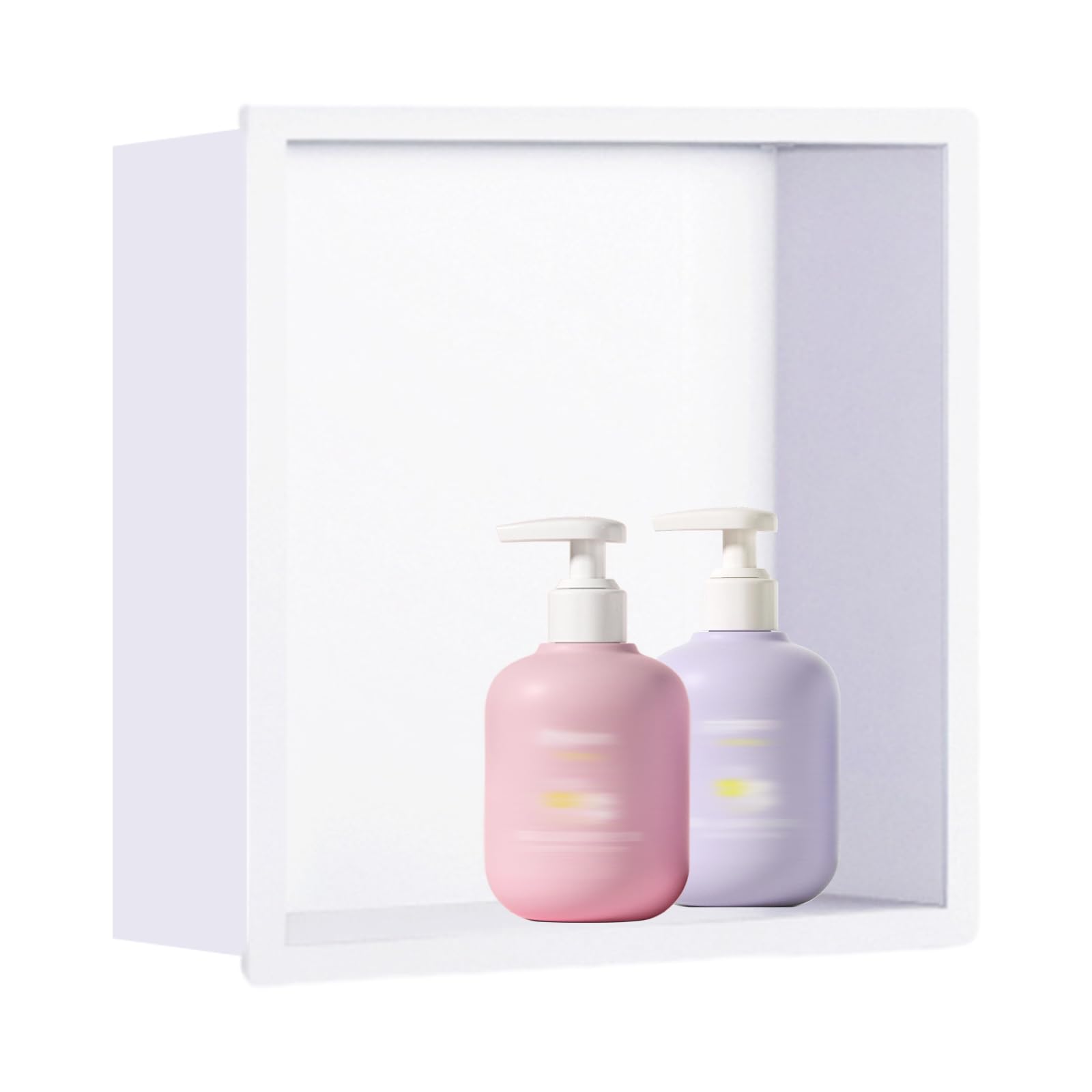 Doccia prefabbricata in acciaio inox - Mensola da bagno integrata senza acqua per shampoo e sapone Design senza piastrelle per un facile rinnovamento bianco h