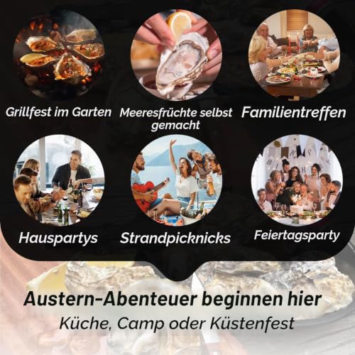 Foto von SPEENSUN Austernmesser Set 2 Stück, mit Schutzhandschuhen Größe L