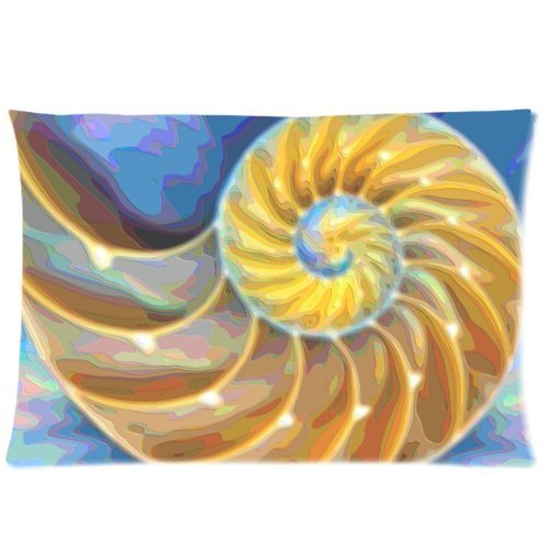 Absract Watercolor Trippy Seashell Art Zippered Pillow Case Cover Soft Rectangle Pillowcases Size:20"x 30" (Twin Sides)