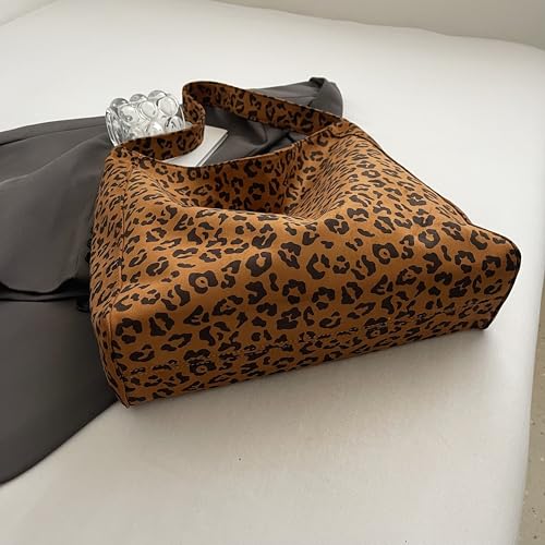 Image of Suede Bag for Women, Suede Handbags for Women, Large Capacity, Hobo Bag (LEOPARD)