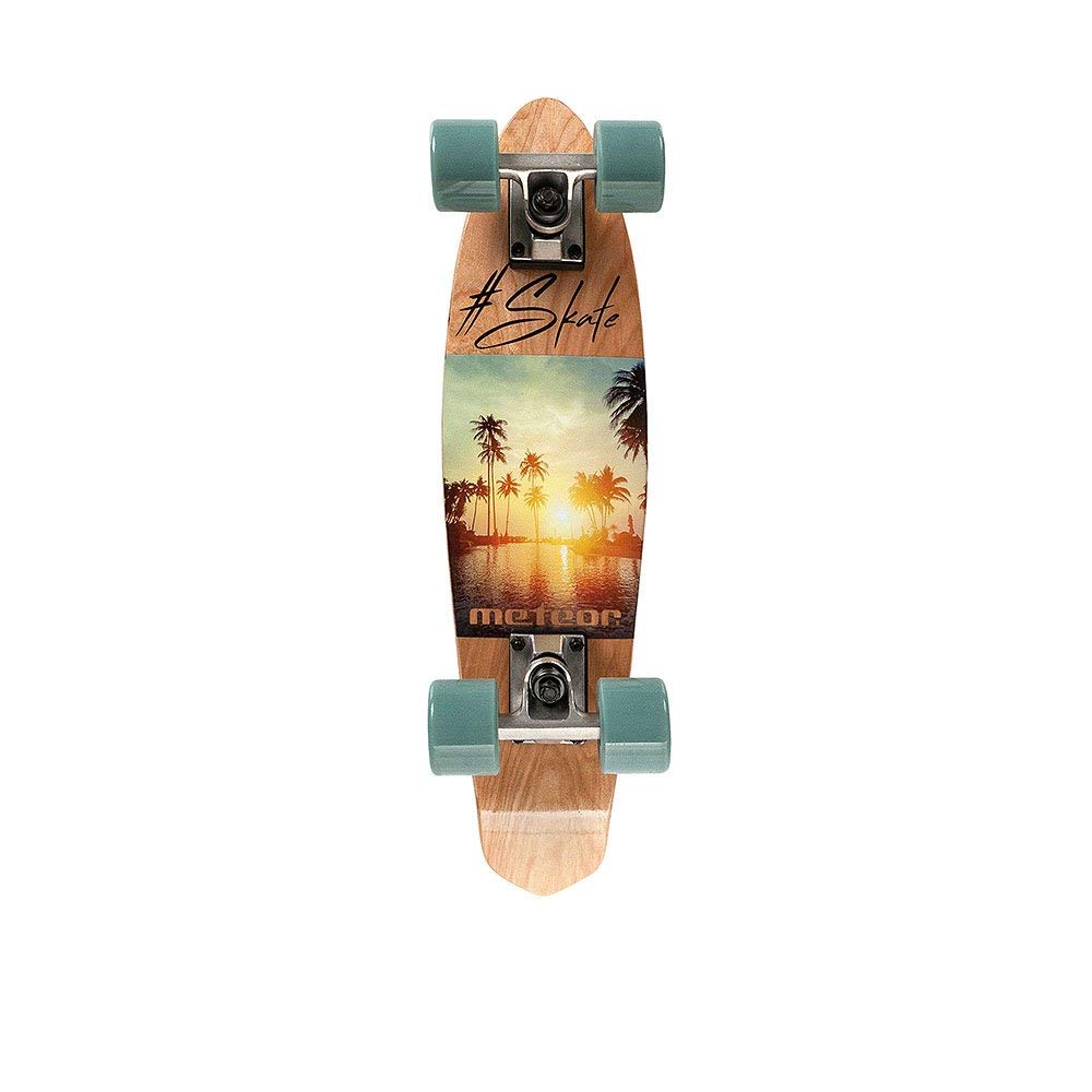 meteor Fancy Board Vintage Mini Cruiser Complete Bois véritable Érable Canadien Skateboard Ridge Mini Skate Planche a roulettes rétro 55 cm / 22 "