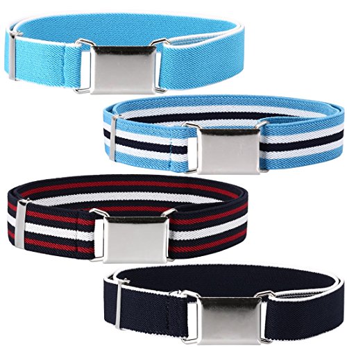 Ava & Kings 4 Pack Childrens Boys Mixed Design 1 Inch Adjustable Elastic