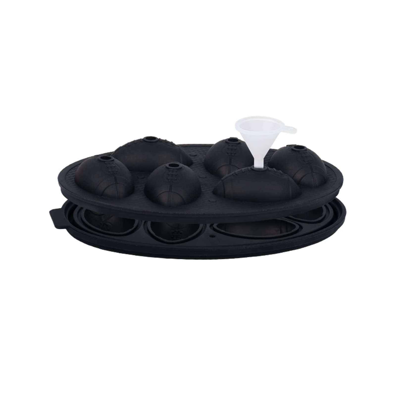 Buxuaaaa Silicone Sphere Ice Balls Maker Mold With-Funnel Large Ice Cubes Trays Sports Balls Shape Maker Sphere Mold Tray