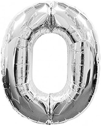 AMFIN® 0 (Zero) Number Foil Toy Balloon 28" Inch - Silver