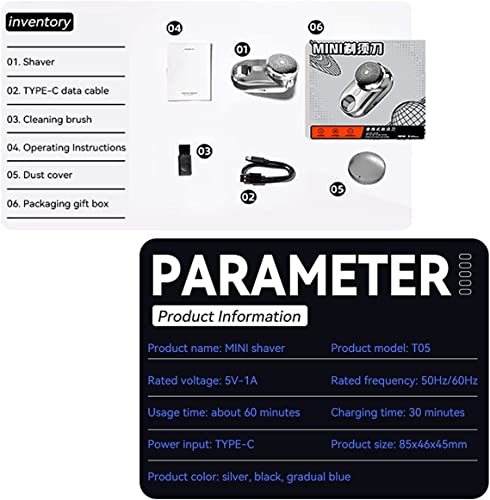Electric Razor For Men, 2023 Mini-Shave Portable Foil Shaver, Pocket Size Portable Shaver Wet Dry Mens Beard Shavers, Usb Rechargeable Razor Easy One-Button Use For Home,Car,Travel #TOP5