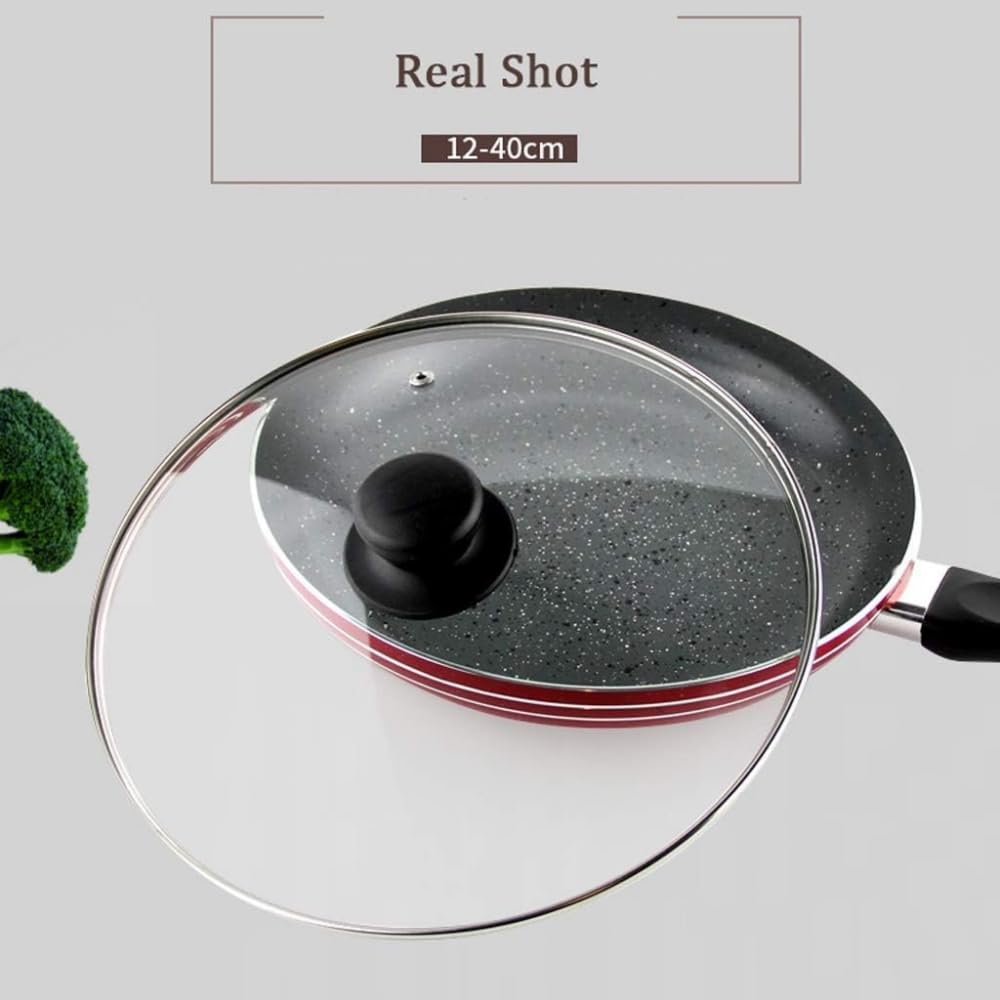 Tapa de sartén de vidrio templado para sartén, cubierta de vapor para el hogar, cubierta transparente para sartén, tapa de repuesto para olla-42 cm