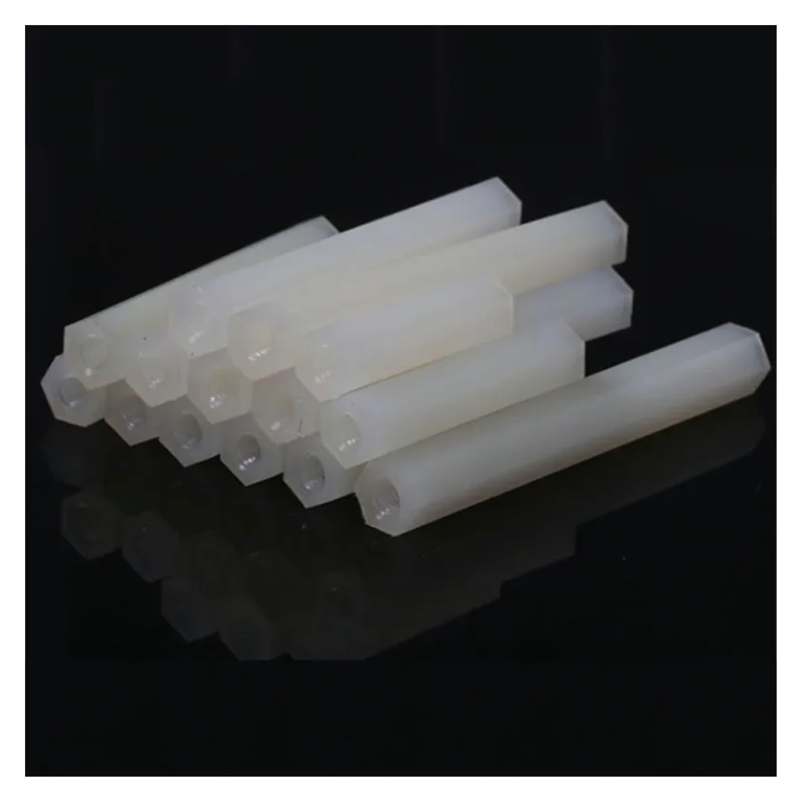 20/50/100 Stück M3 Weiße Nylon-Sechskant-Motherboard-Abstandshalter, Abstandshalter, Weiblich-weibliche Schrauben, NYLON66-Schrauben(M3X50mm-50pcs)