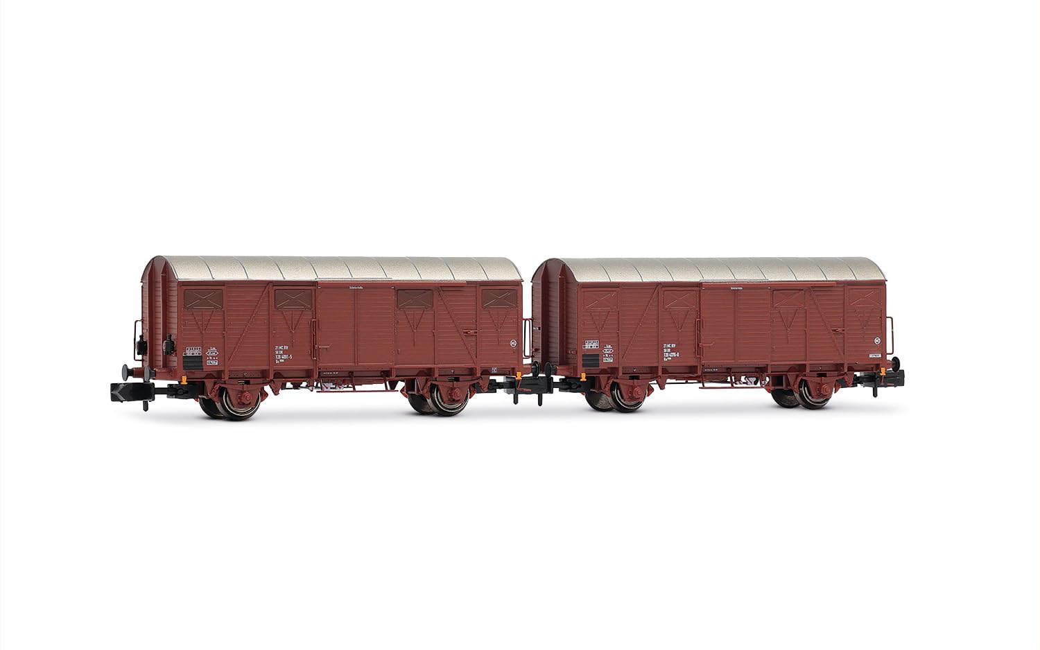 Arnold HN6719 DR, set di 2 carri Gs, livrea marrone, uno con fanale posteriore rosso, ep. IV, Carri Materiale Rotabile Ferroviario, dai 14 anni in su