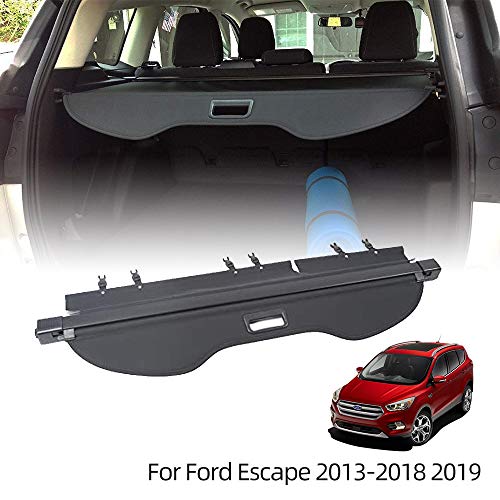 VESUL Retractable Rear Trunk Cargo Cover Fit for Ford Escape 2013-2019 Security Shade Shield Tonneau Cover Anti-Peeping Luggage Privacy Screen with Extra Canvas Cover