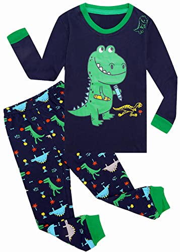 Qtake Fashion Boys Pajamas Planet Winter Long Sleeve Children Set 100% Cotton Little Kids Pjs Sleepwear Size 12M-12year