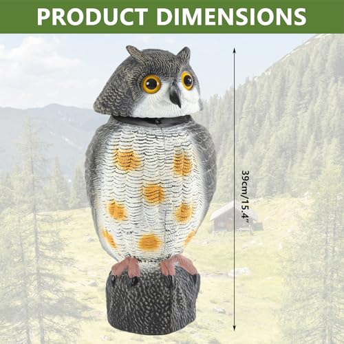 Señuelo de búho para decoración exterior de jardín y protección natural de plantas 6