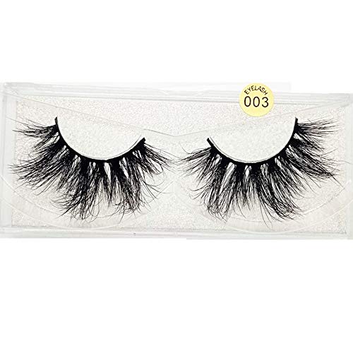 25mm Lashes 3D Mink Hair False Eyelashes Multilayers Dramatic Wispy Fluffy Eyelashes Extension Handmade Reusable Eye Lashes (003)