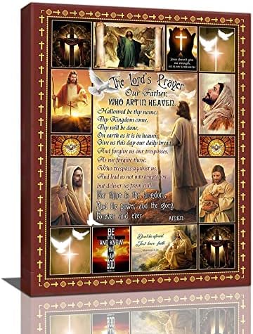 Jesus Christ Canvas Wall Art Christian Religious Wall Decor Christ Spiritual Pictures Prints Painting Modern Inspirational God Artwork Framed Home Decor for Bedroom Living Room Church 12"x16"