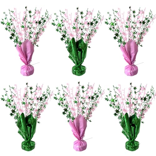Centros de mesa de bruja estables: evite caídas con estos adornos de estrella rosa y verde