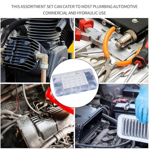 Newoutset 200 Stück O Ring Dichtungsringe, 15 Größen Gummischeiben Dichtungs, elektrische Dichtungssatz, isolierende Rohrleitungen Klempner Unterlegscheiben Sortiment Set