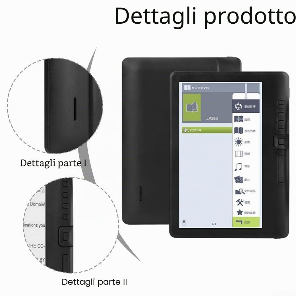 Lettore eBook portatile da 7 pollici avanzato con opzioni personalizzabili e batteria a lunga durata per la lettura (512M+4GB)